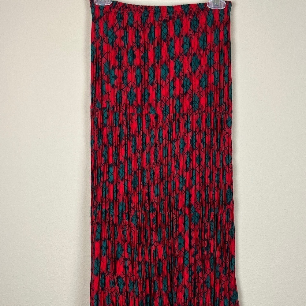 Tour De France One Size Layered Pleated Maxi Skirt Christmas Red/Green;